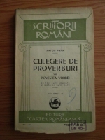 Anton Pann - Culegere de proverburi sau povestea vorbei. De prin lume adunate si iarasi la lume date (volumul 2, 1926)