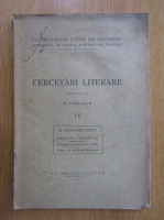 N. Cartojan - Cercetari literare (volumul 4)